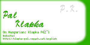 pal klapka business card